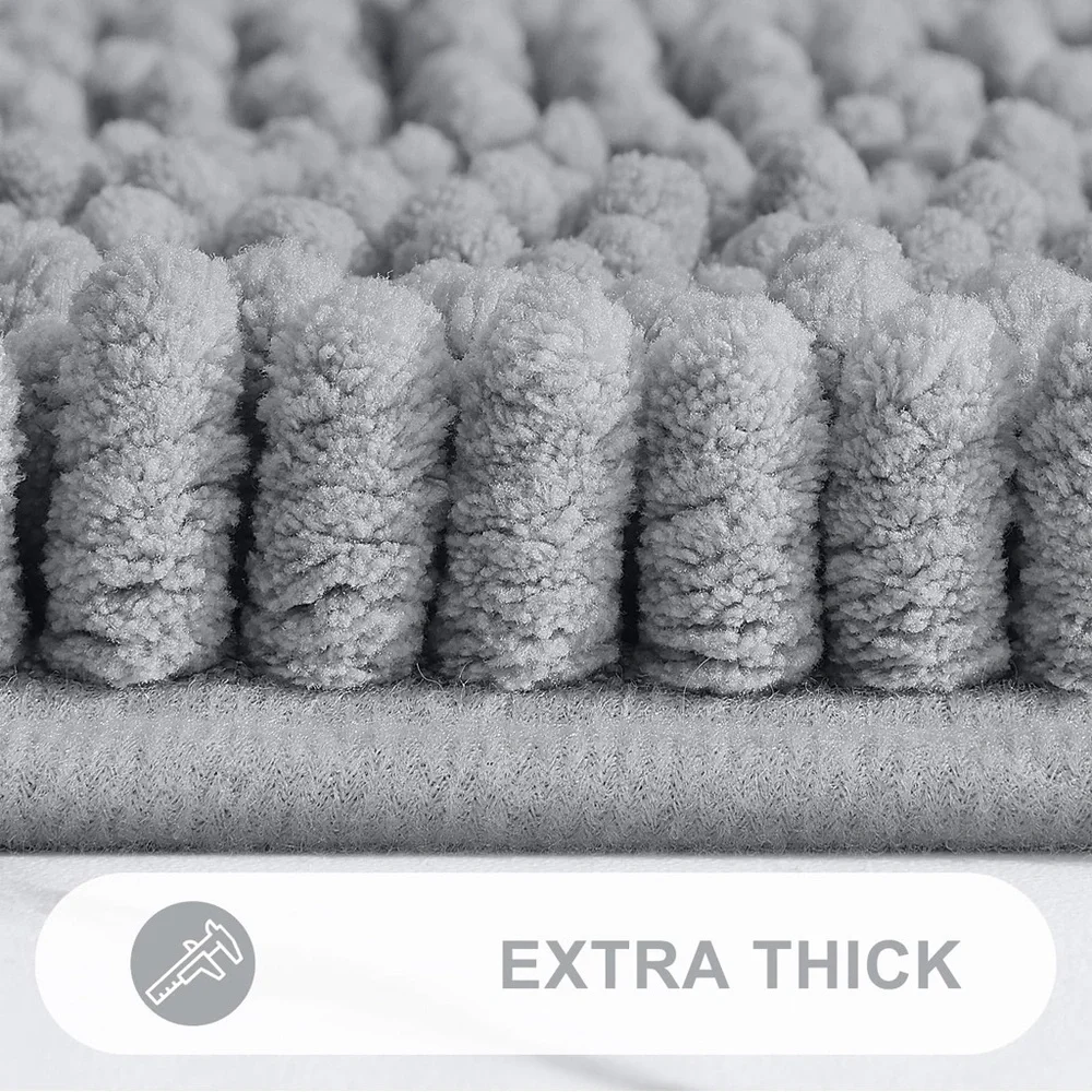Gray Chenille Bath Mat rug
